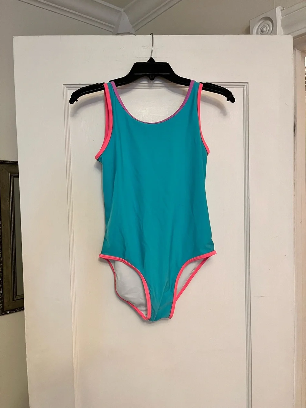 Cat & Jack Girls Teal One-Piece Swimsuit with Pink Trim
